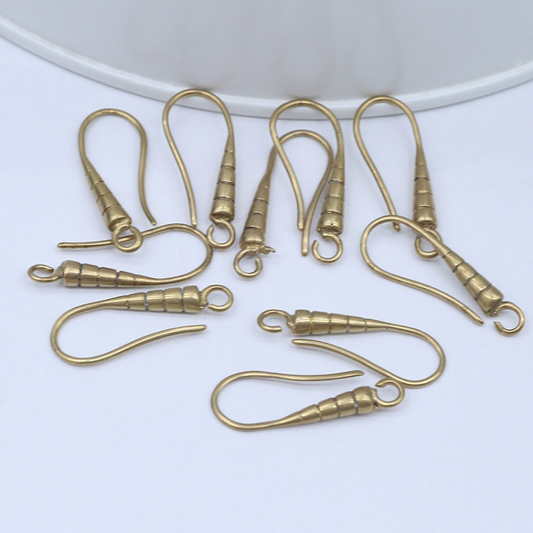 Earring pendant material notched strap hanging copper blank screw ear hook